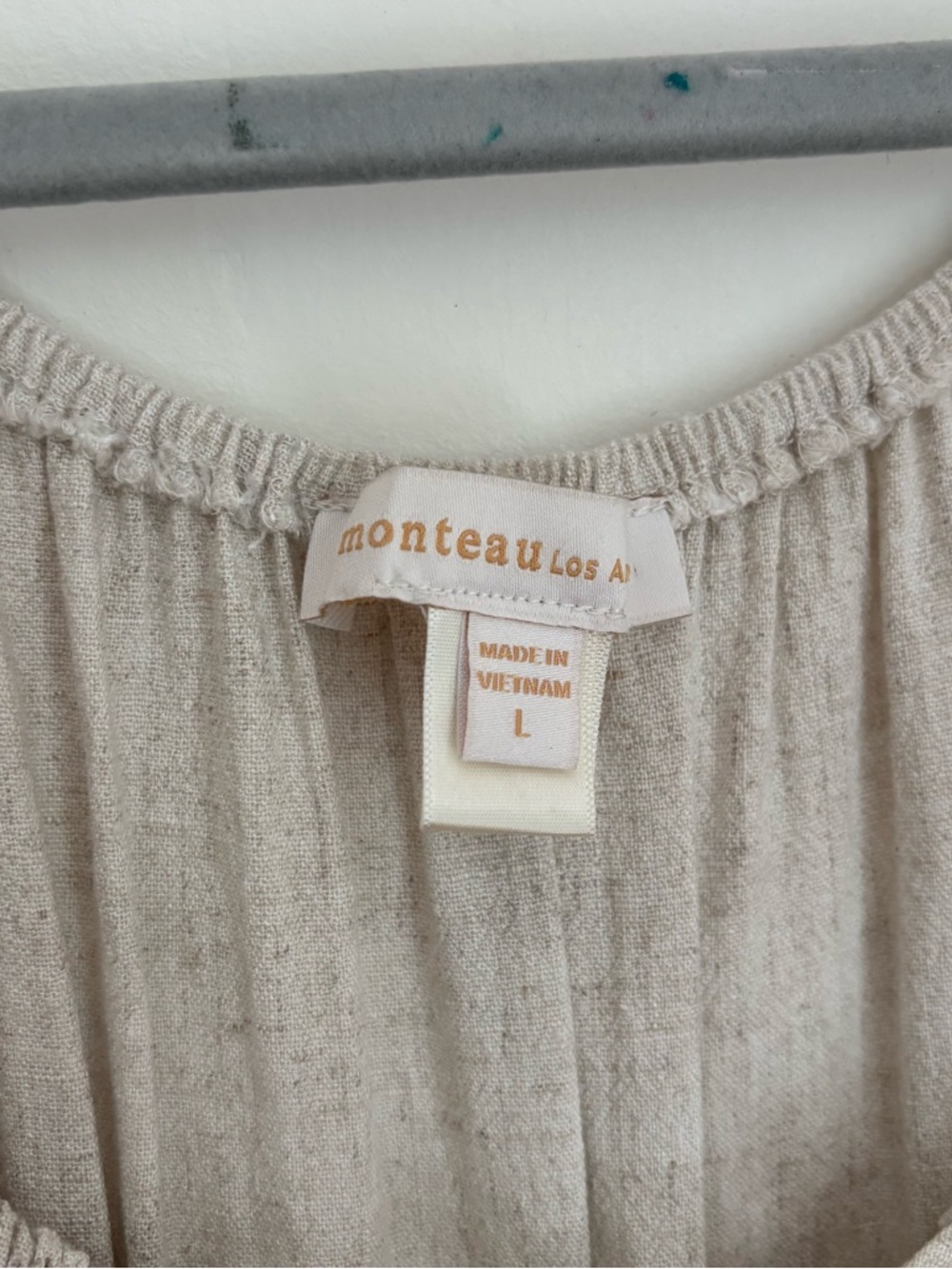 Monteau Cream Tie-Front Wide-Leg Jumpsuit - Picture 6 of 8